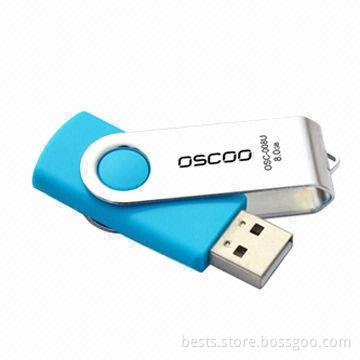 Swivel USB Flash Drive with 512MB to 32GB Capacity, Customized Logos are Accepted